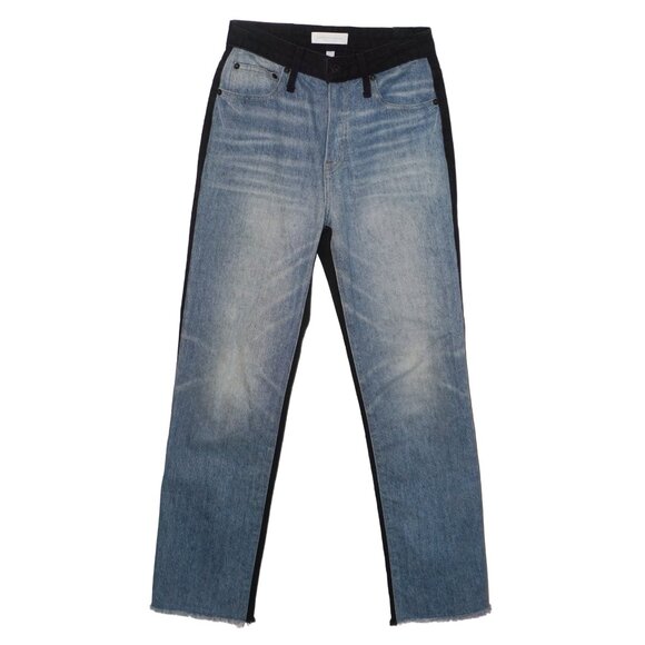 Jonathan Simkhai Eliott Color Block High Rise Slim Boyfriend Jeans - Picture 2 of 3